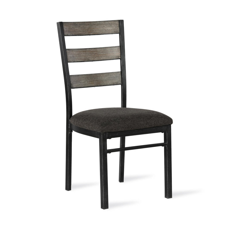 Union Rustic Comstock Upholstered Ladder Back Slide Dining Chair in
